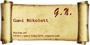 Gani Nikolett névjegykártya